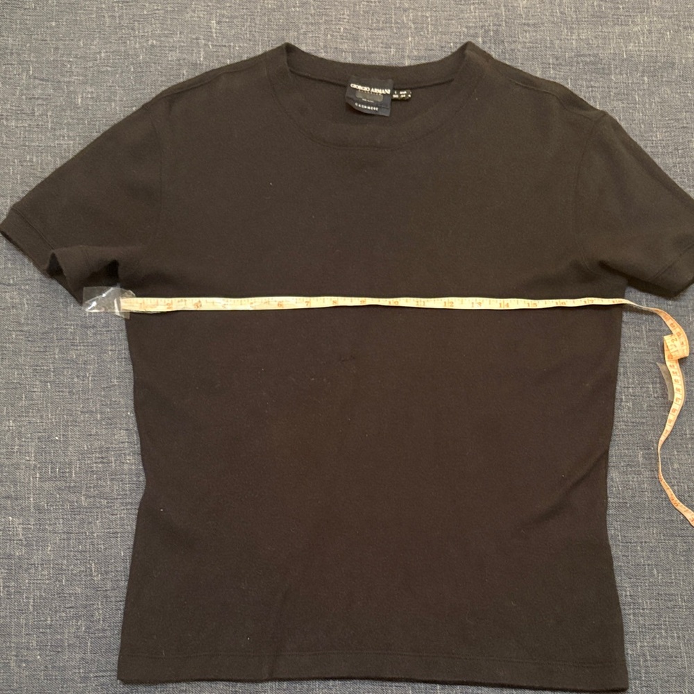 Giorgio Armani Dark Blue Cashmere Tee Size 36 - Picture 6 of 10
